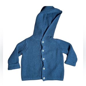 Carter’s Navy/Slate‎ hooded button down Chunky knit cardigan sweater 12 month